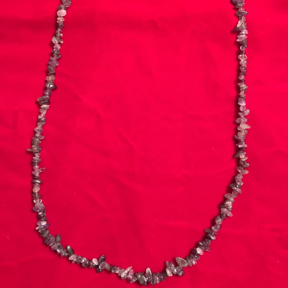 Natural Purple Amethyst Necklace & Silk - Picture 3 of 5