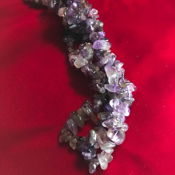 Natural Purple Amethyst Necklace & Silk - Picture 4 of 5