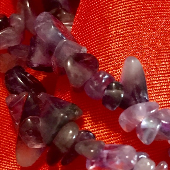 Natural Purple Amethyst Necklace & Silk - Picture 5 of 5