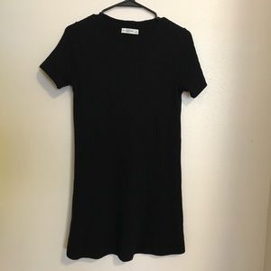 Black knitted t-shirt dress