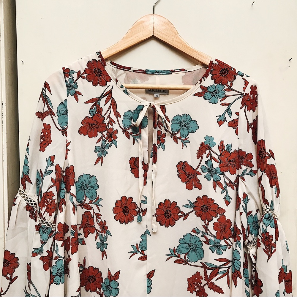 ASOS boho cream dress with floral pattern