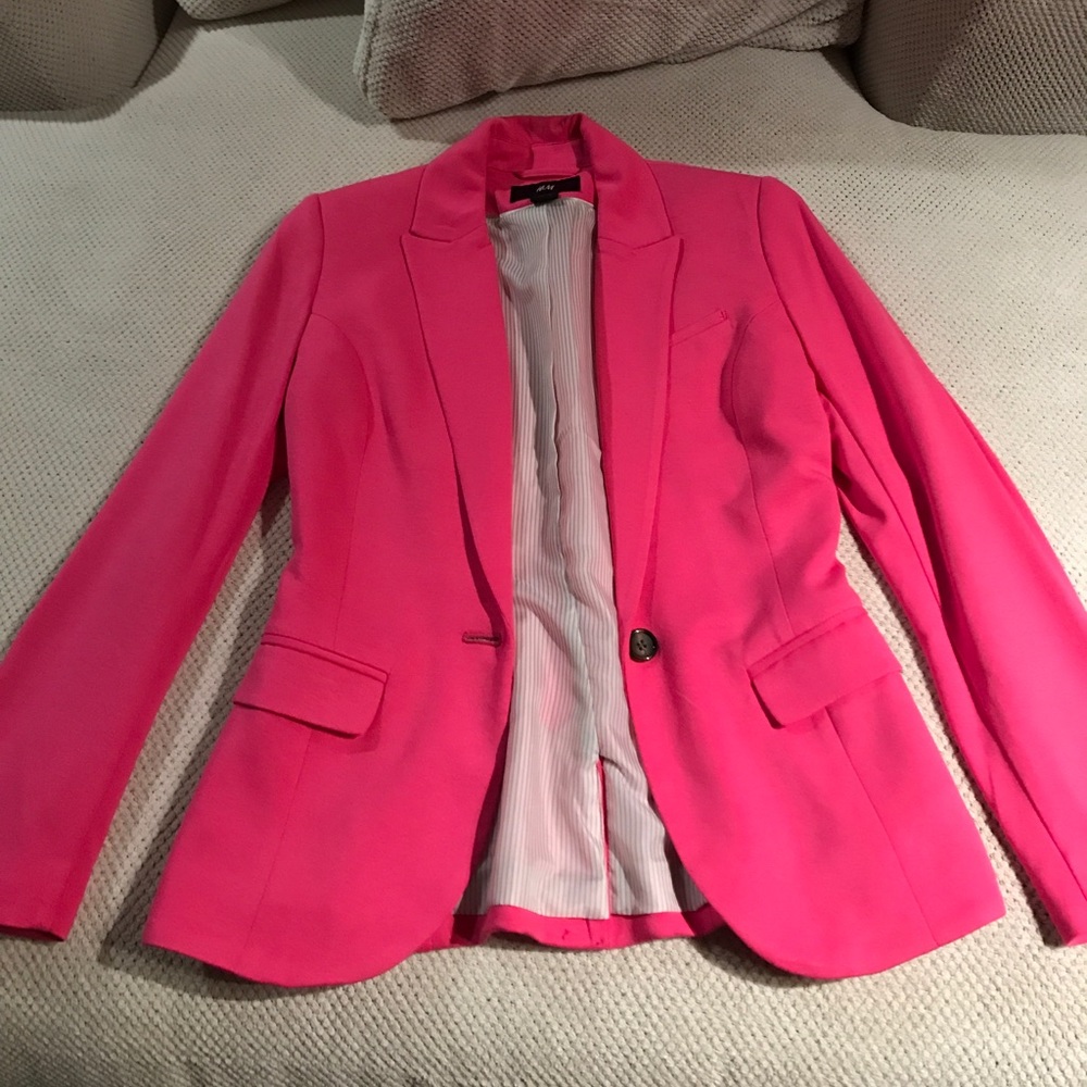 H&M pink slim fit blazer