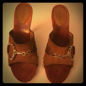 Gorgeous Gucci sandals! Cognac suede. Authentic.