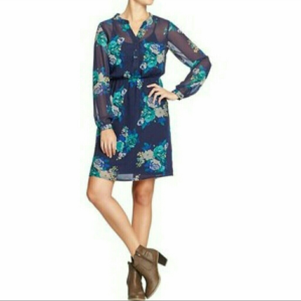 NEW Blue White & Yellow Floral Dress