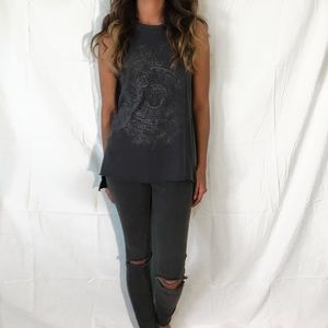Long Tribal Print Tank