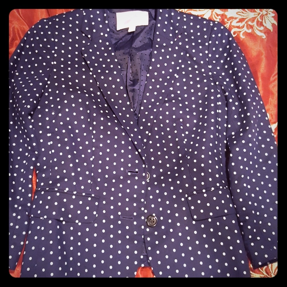 Navy blue w/polka dots blazer