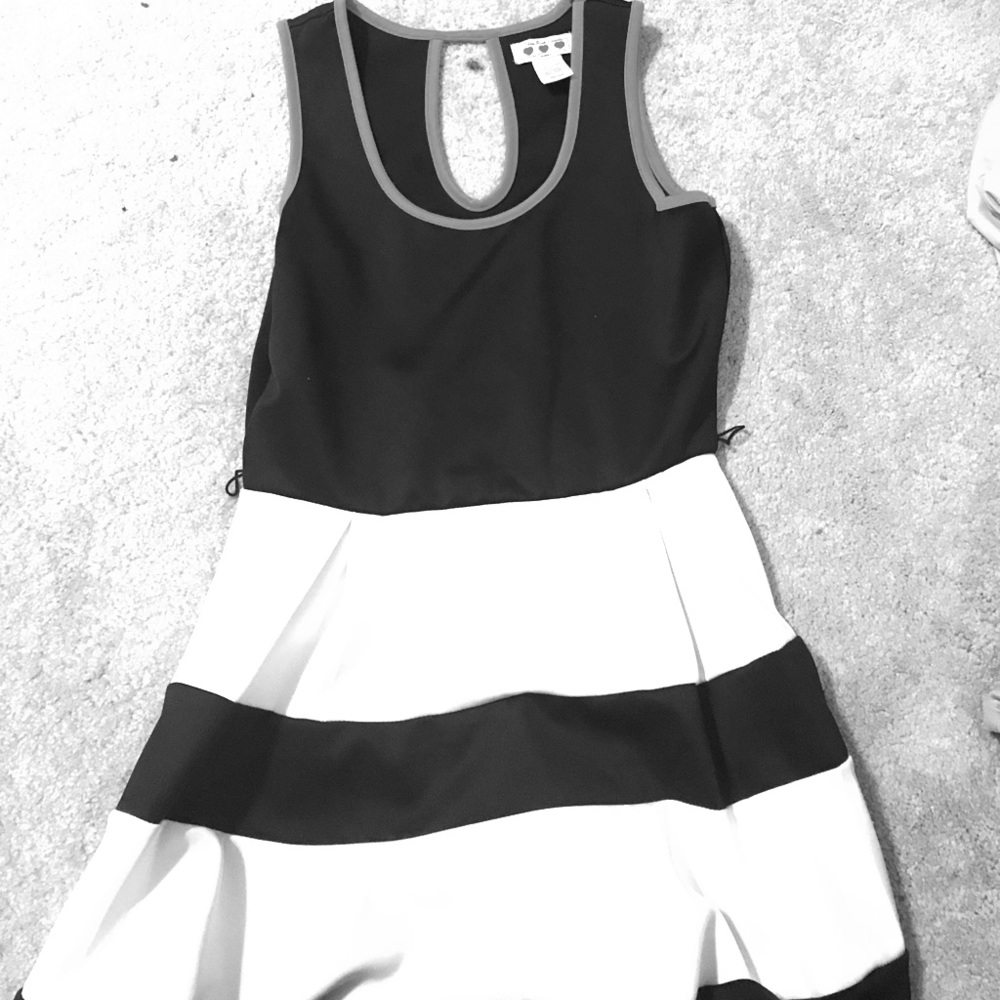 Black and White Striped Dress