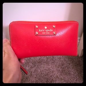 Kate Spade red wallet. Perfect condition.