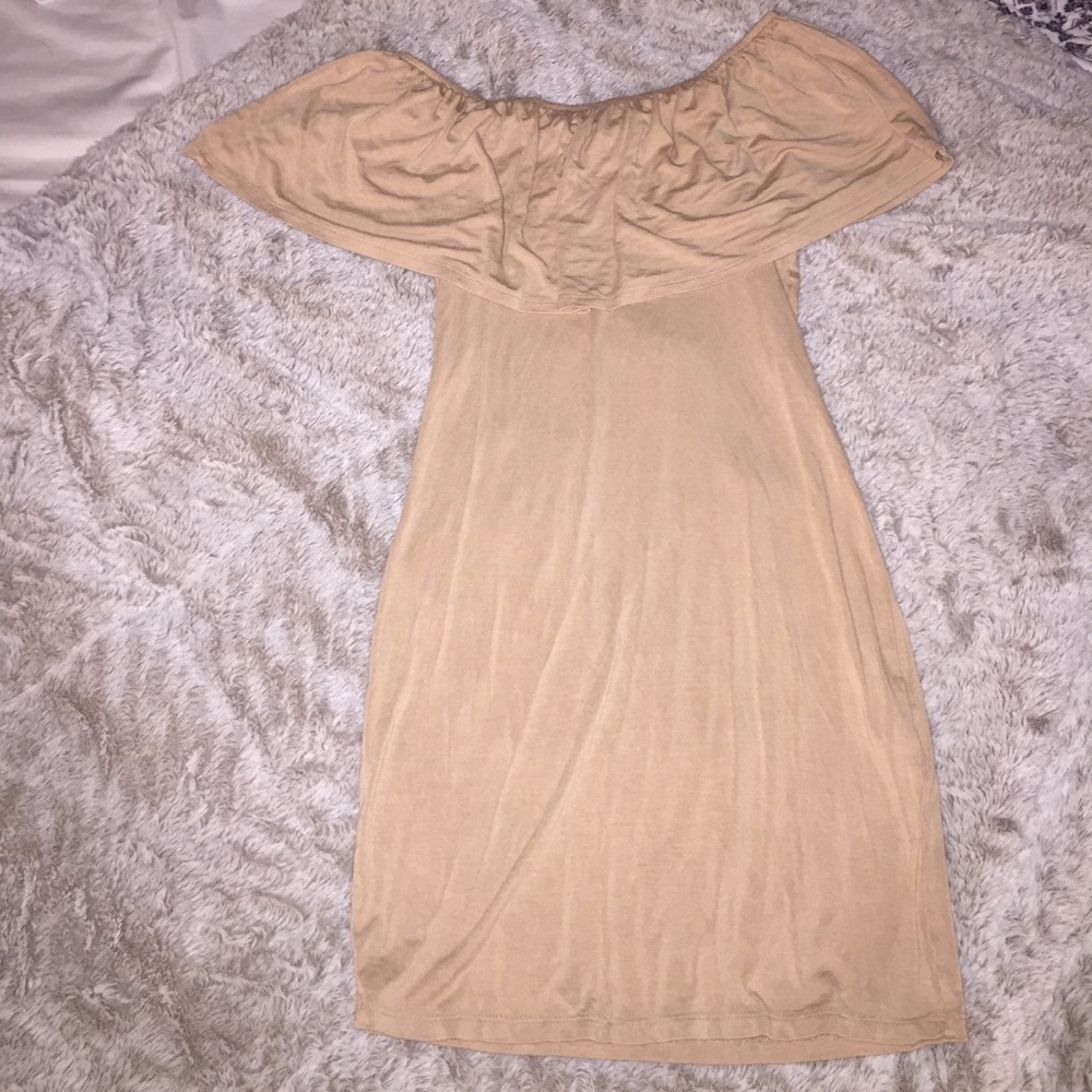 Never worn Forever 21 camel bodycon dress