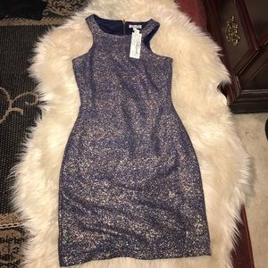 Navy blue with gold sparkles dress