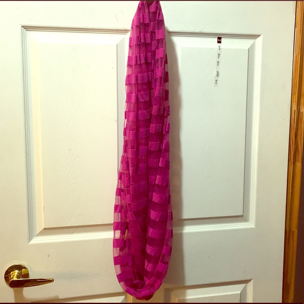 Pink stripe mesh Steve Madden infinity scarf