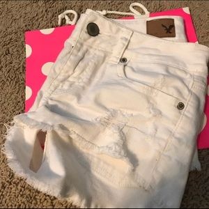 American Eagle White Short Shorts
