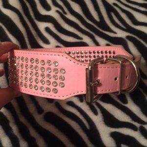 Pink rhinestone DOG collar
