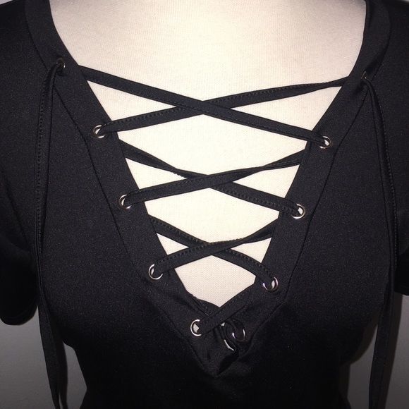 Lace up short sleeve top!! - Picture 2 of 4