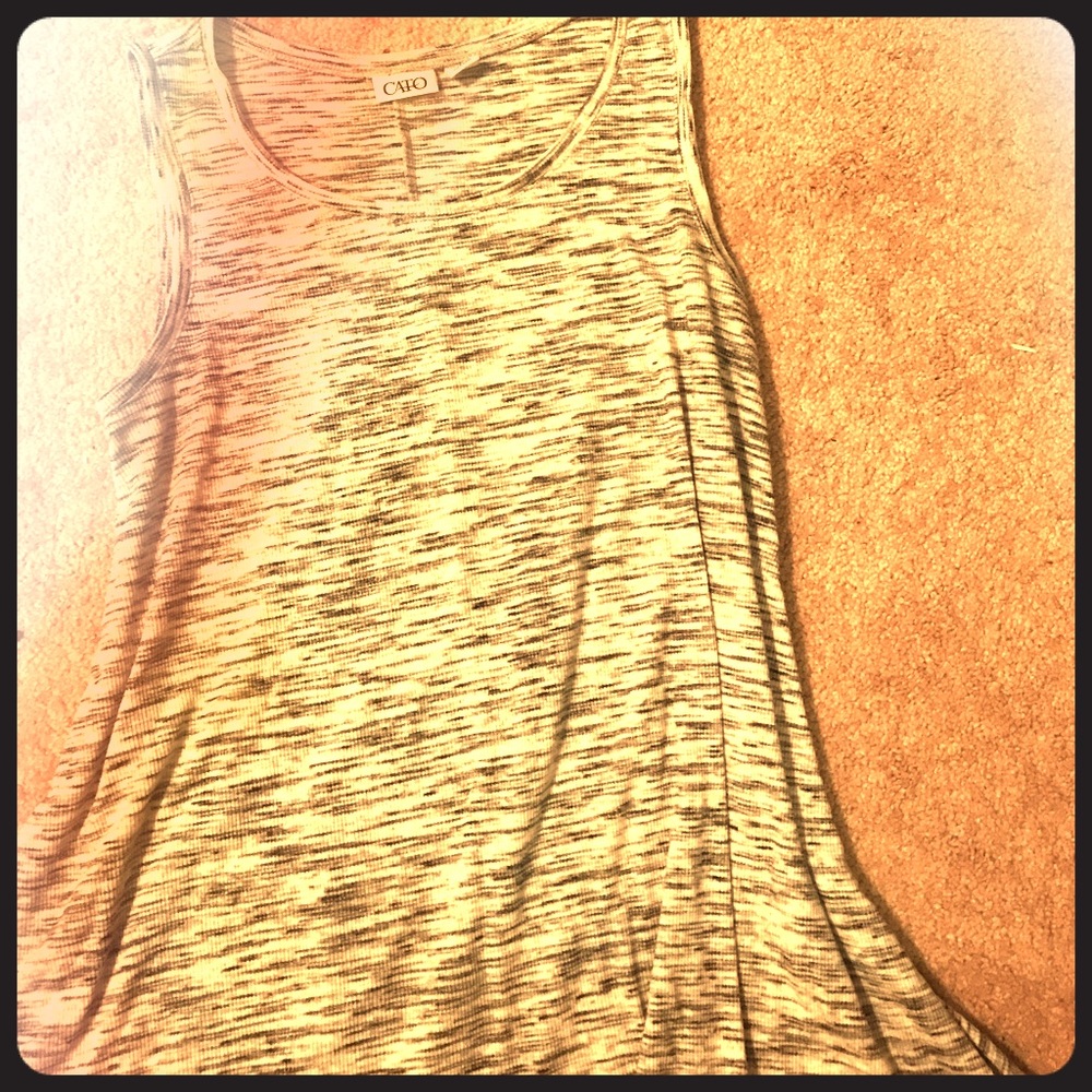 Gray and White Tank Top
