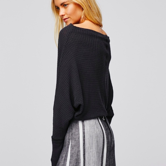 Free People Tops - NWT Free People Mercury Tee Black Thermal Top XS
