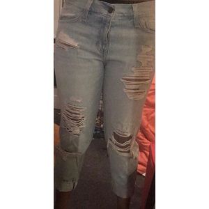 Abercrombie ripped boyfriend jeans
