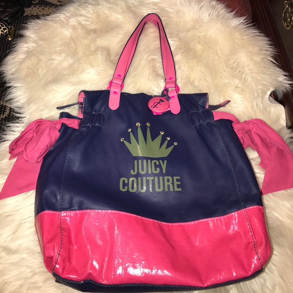 Juicy couture dark blue and pink bag