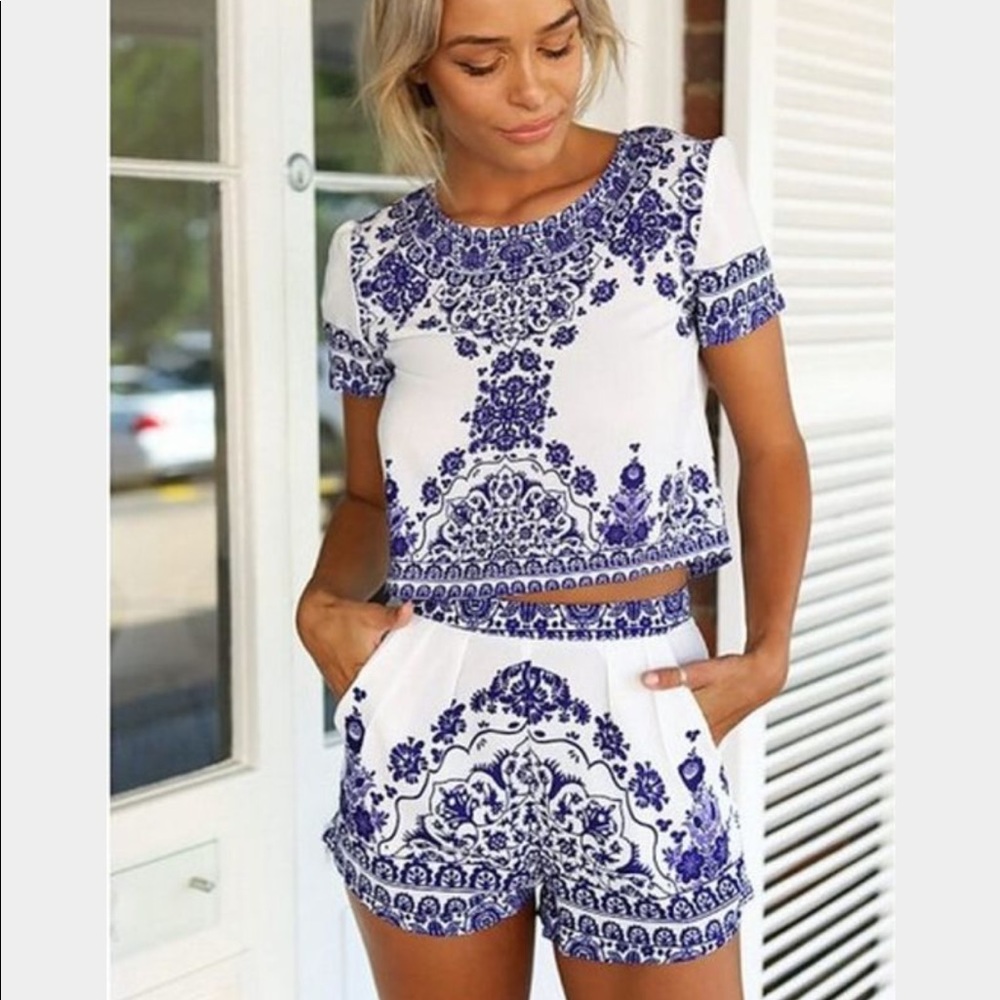 Blue and white Shorts