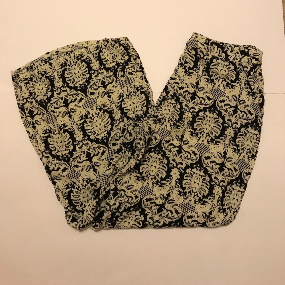 Black and Creme Palazzo Pant