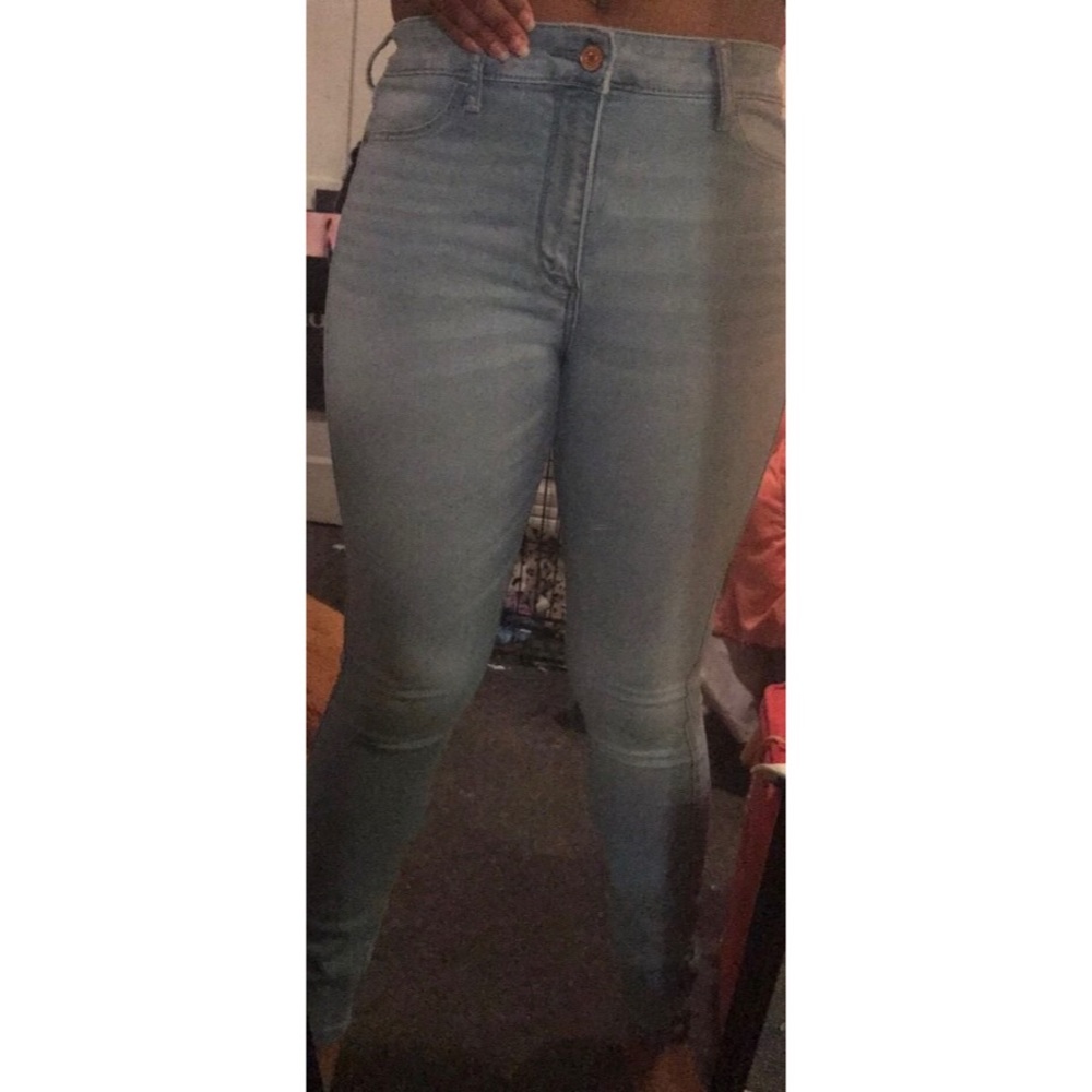 Abercrombie blue high waisted skinny jeans