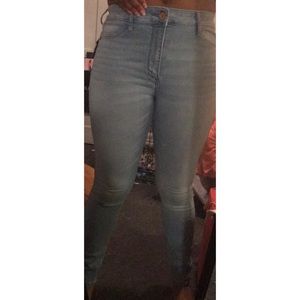 Abercrombie blue high waisted skinny jeans