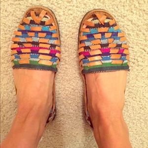 Leather multicolor huarache