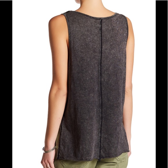 Free People Distressed Dark Grey Graphic Tank NWT - Picture 5 of 7