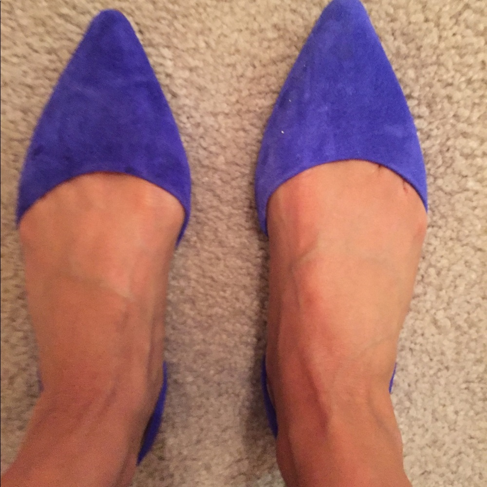Blue suede Banana Republic flats