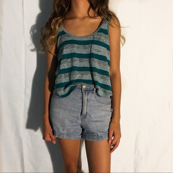 Turquoise Striped Tank - Picture 2 of 2