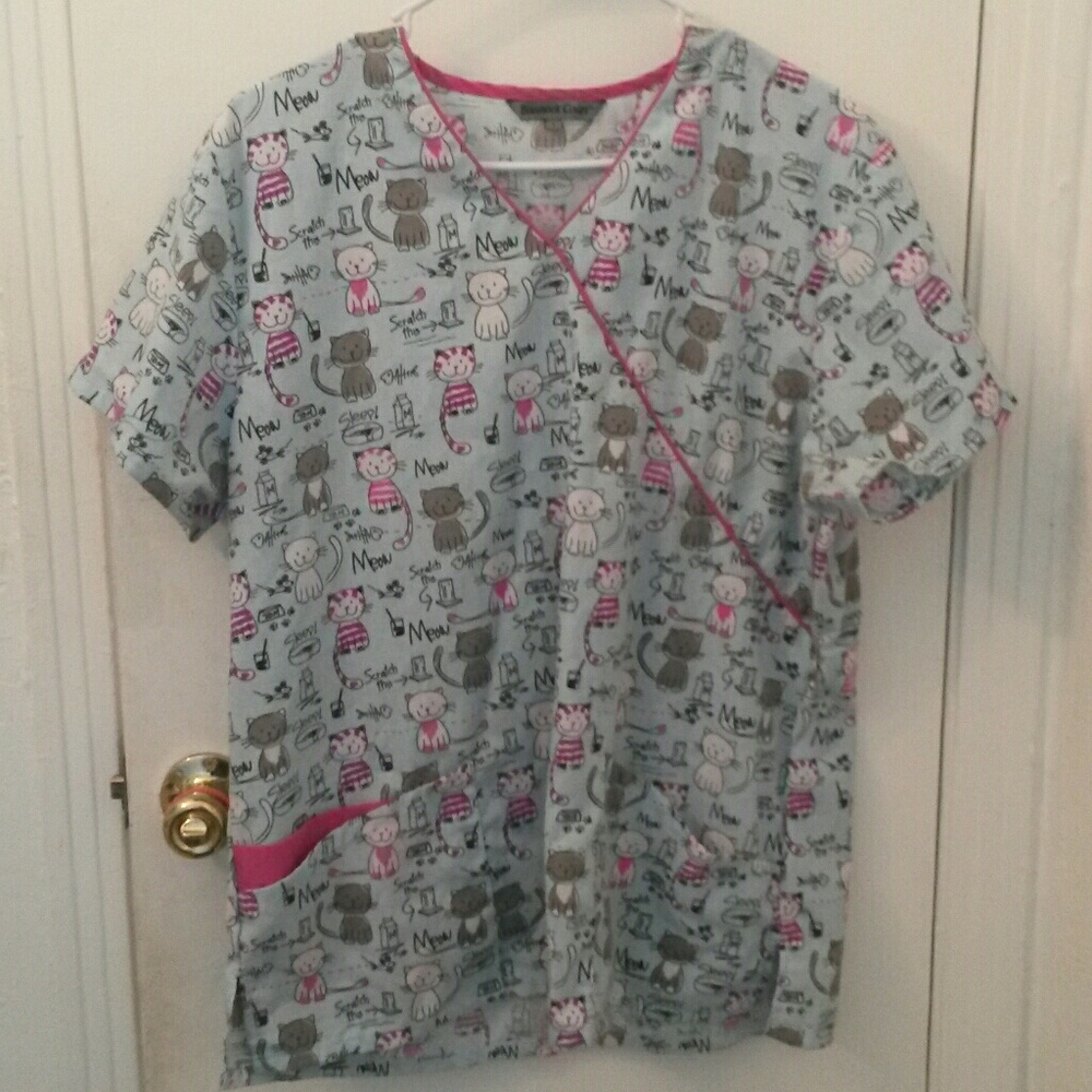 Adorable Kitty Cat Scrub Top