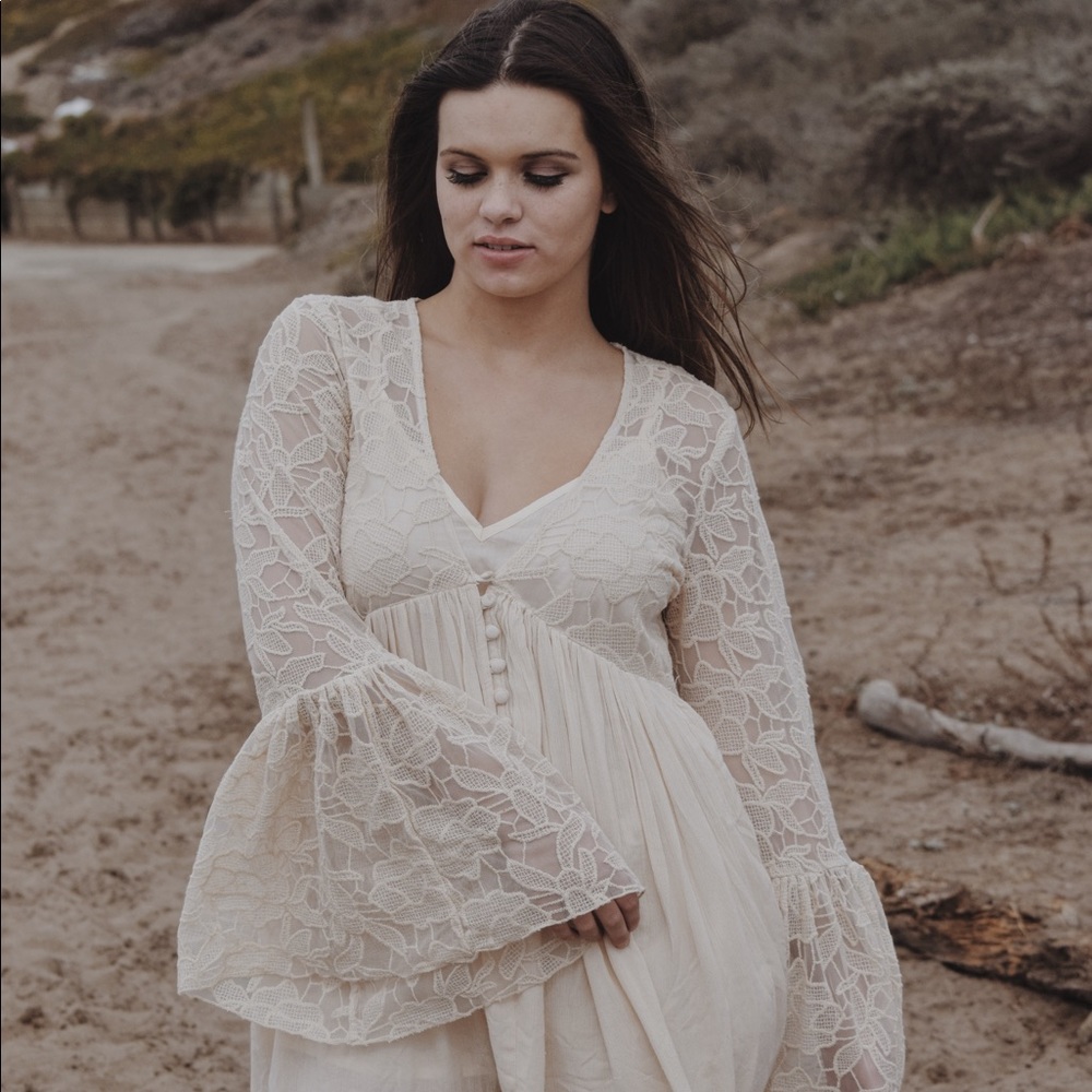 cream boho fp dress