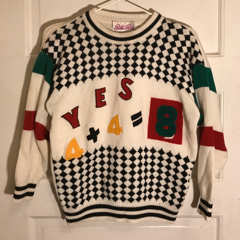 Vintage Novelty Letterman Math Sweater