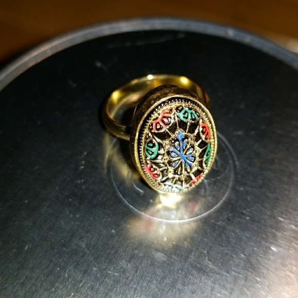 Bohemian/antique gold ring - Picture 1 of 2