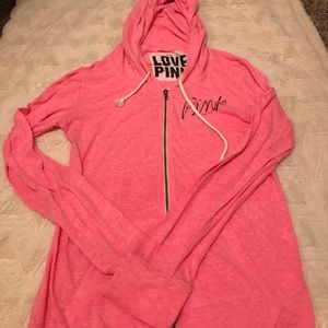PINK lightweight sweater full zip hoodie