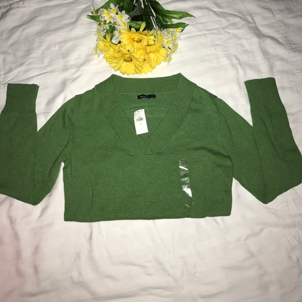 **NWT** Green GAP V-neck sweater