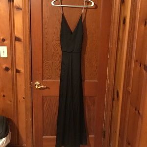 V-cut black dress