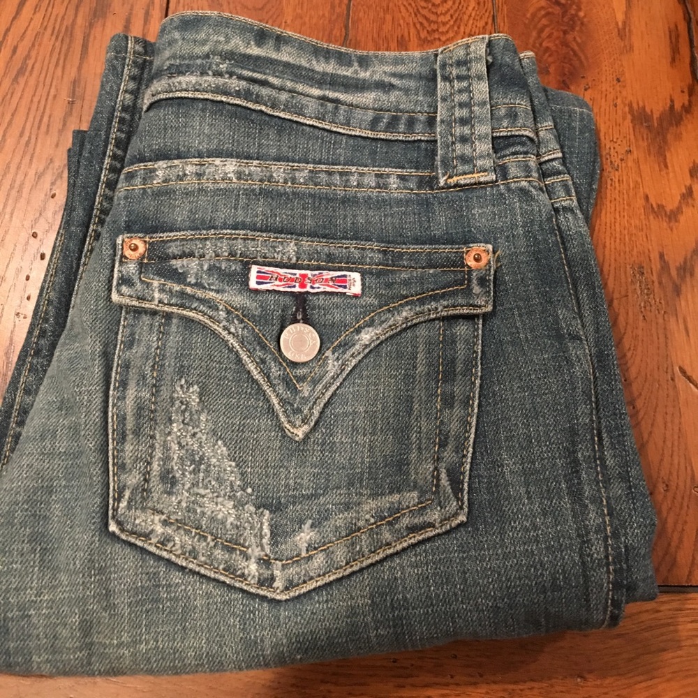 Hudson flare/wide leg jeans, low rise