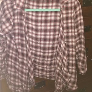 Flannel print cardigan