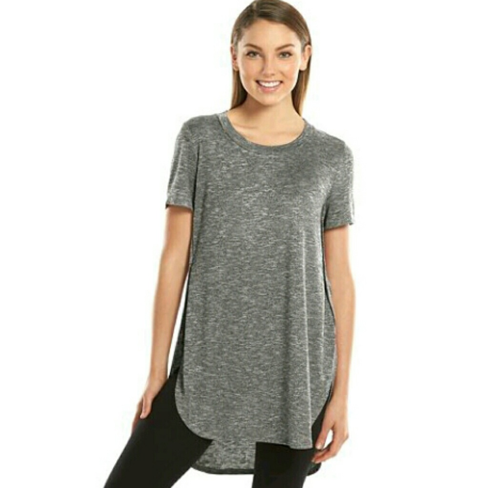 MUDD Sweater-Knit Shirt Tail Tunic