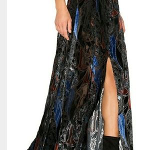 FREE PEOPLE velvet slit maxi