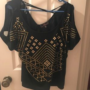 Top with gold pattern