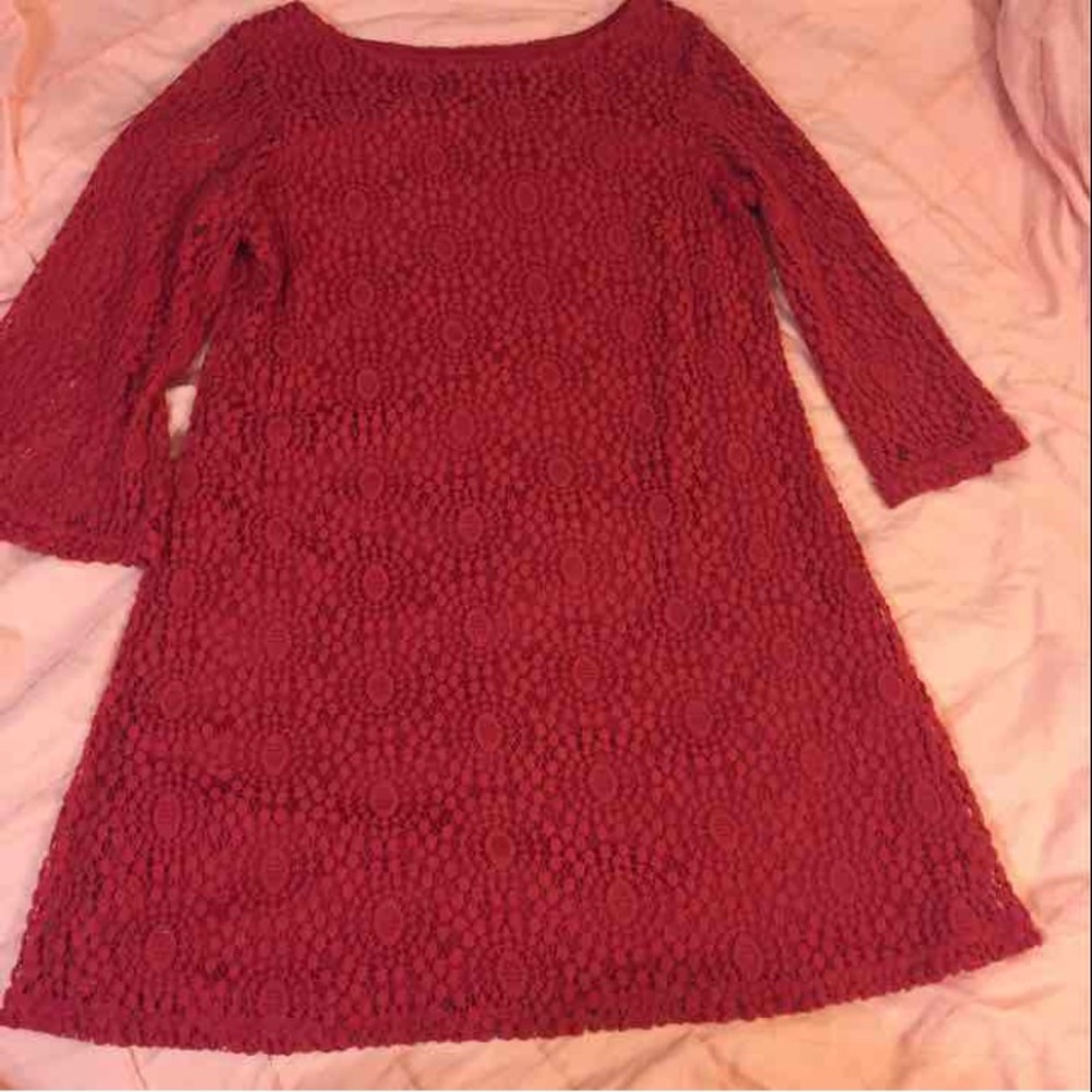 Red lace dress