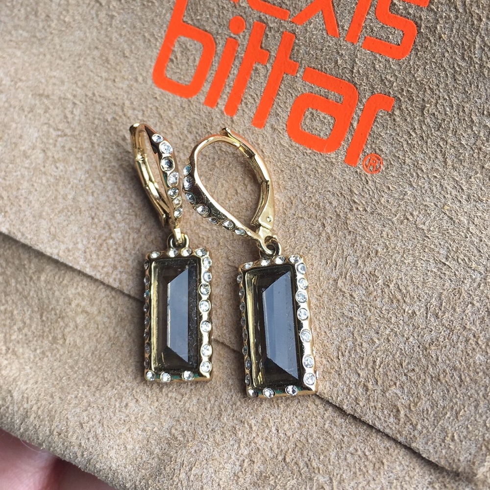 Alexis Bittar Smoky Quarts & Swarovski Earrings