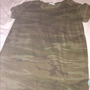 Longer juniors camouflage t shirt