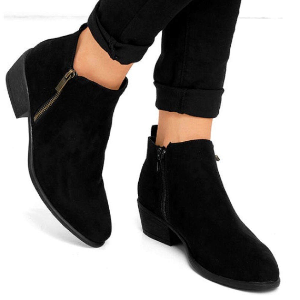 Black Suede Ankle Booties