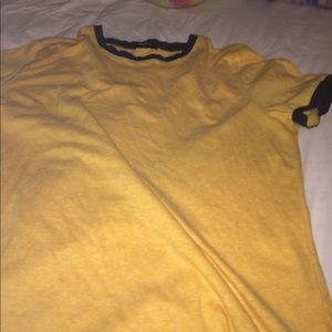 Forever 21 Men's Yellow Tee w/ navy blue trim