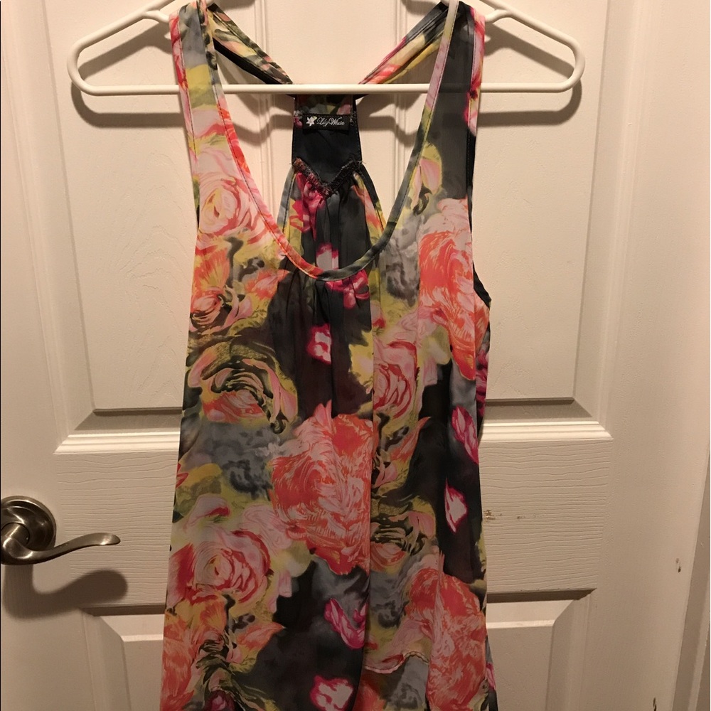 Floral sheer tank