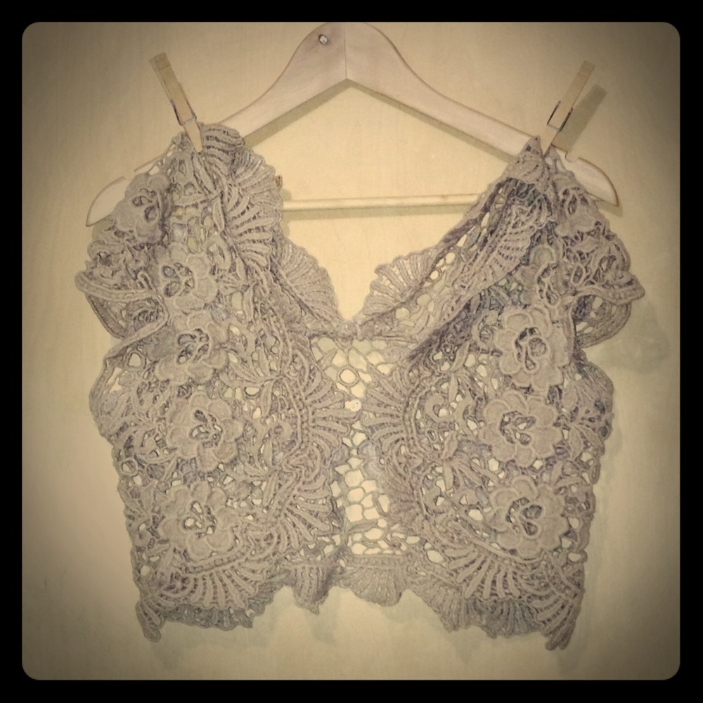 KAREN KANE CROCHET FITTED VEST SZ M