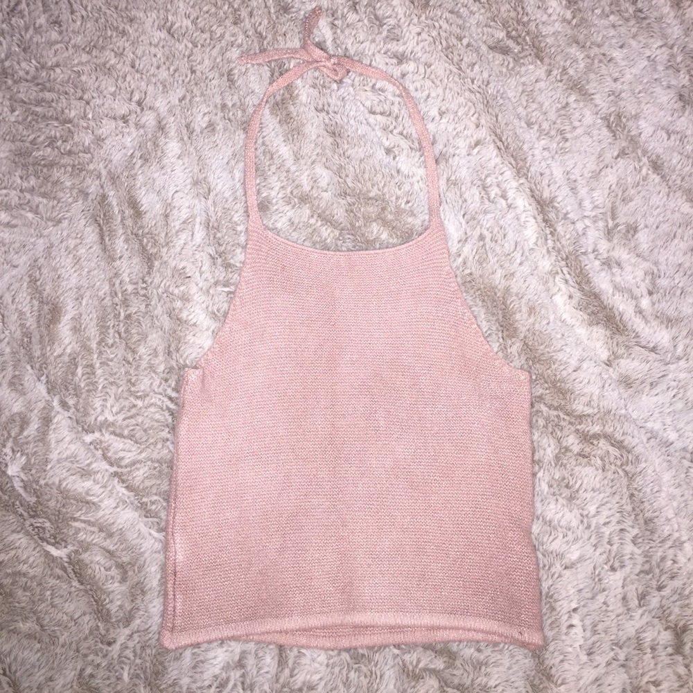 Dusty pink brandy Melville cropped halter